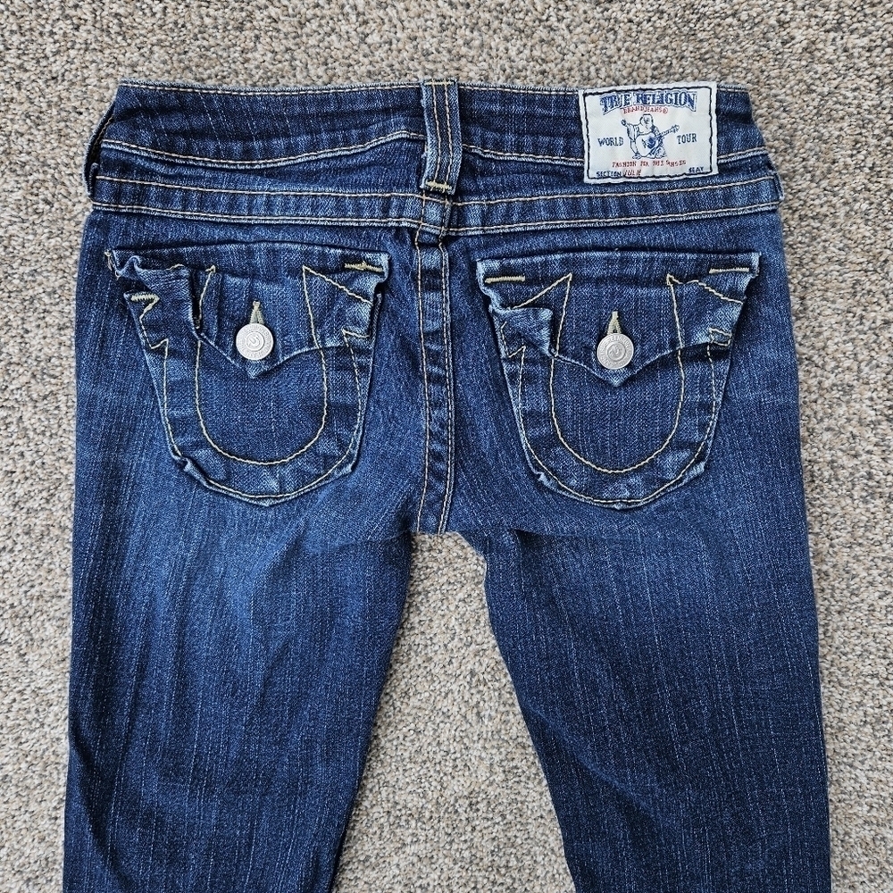 True Religion World Tour JULIE Skinny Jeans MADE IN USA Flap Pockets Size 26 - Picture 13 of 16